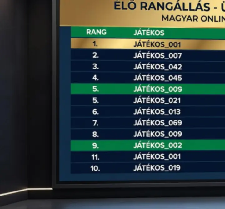Digitális élő ranglista és eredménytábla TableLuckBistro bajnokságokhoz